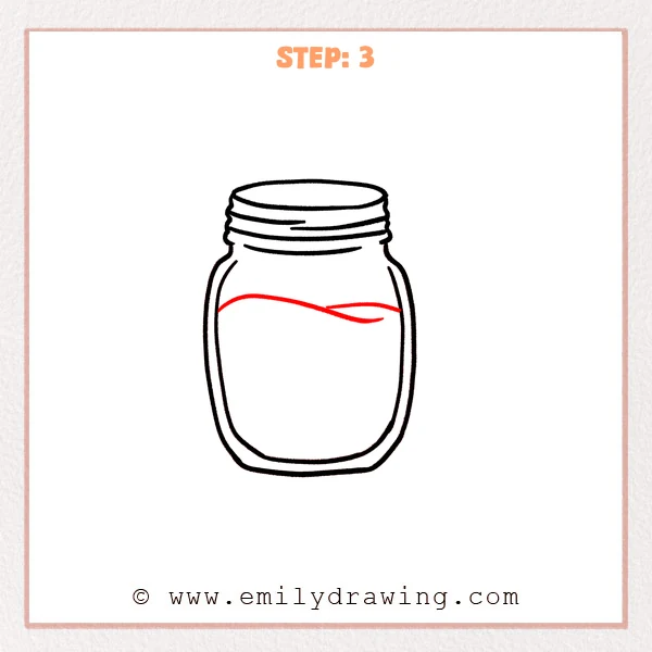 how to draw a mason jar - Step 3